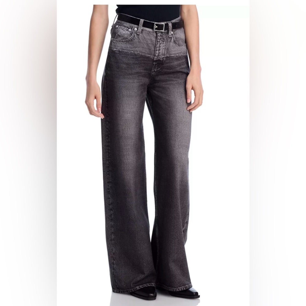 Rag And Bone NWT $268 Miramar Fleece High Rise Wide Leg Jeans- Charlize